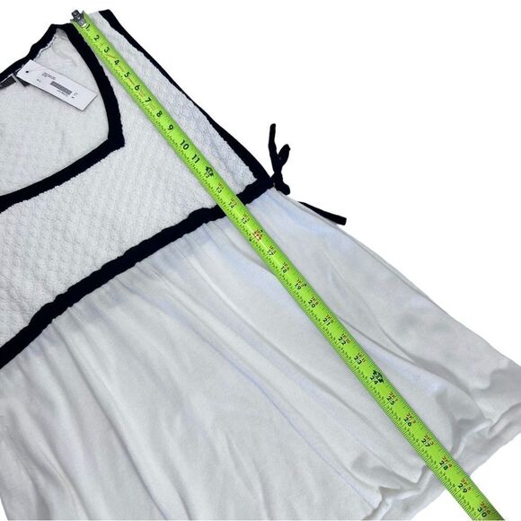 NEW Heather B Moon White / Black Trim Square Neck Knit Tank - Picture 9 of 11